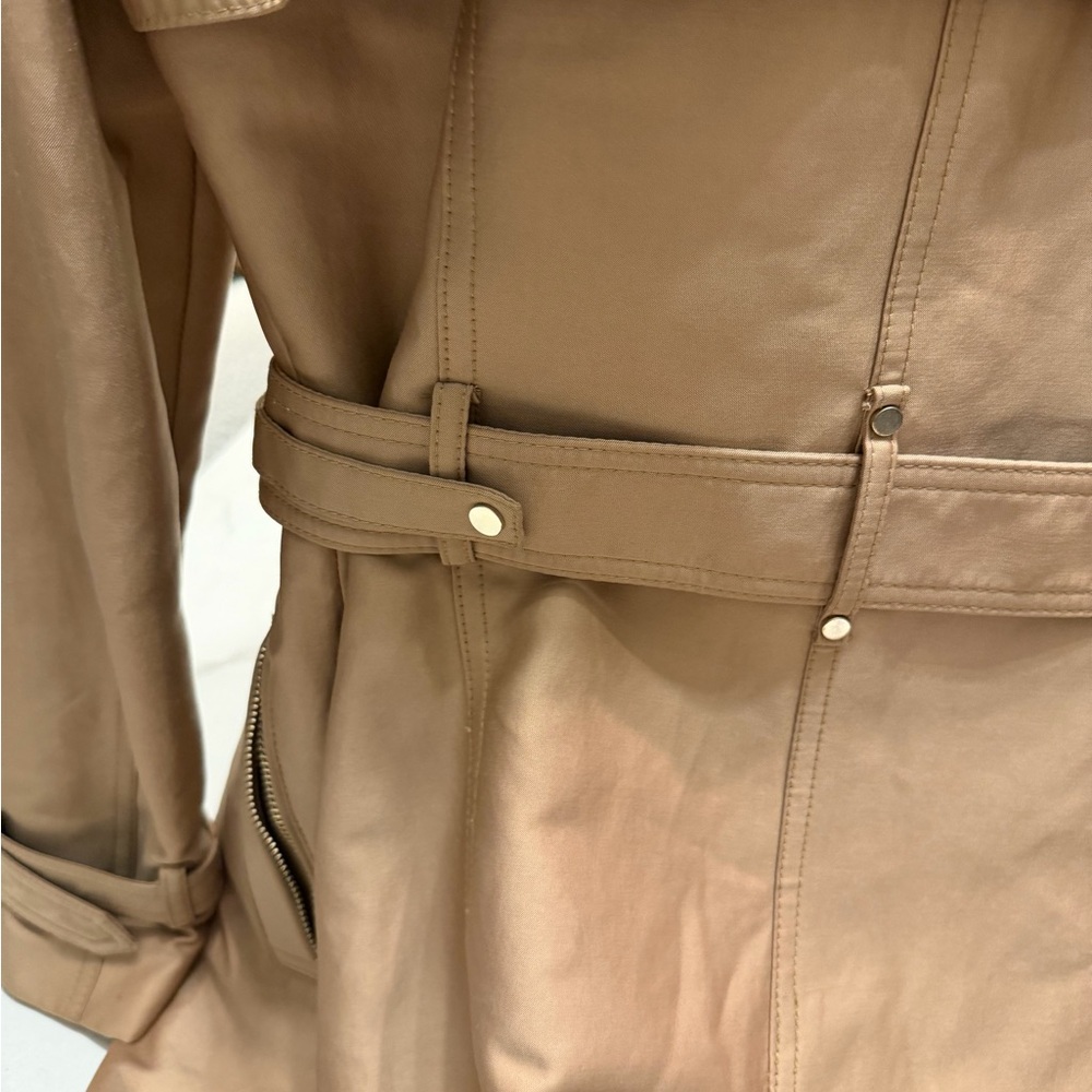 Zara Beige Double-Breasted Trench Coat - Picture 13 of 14